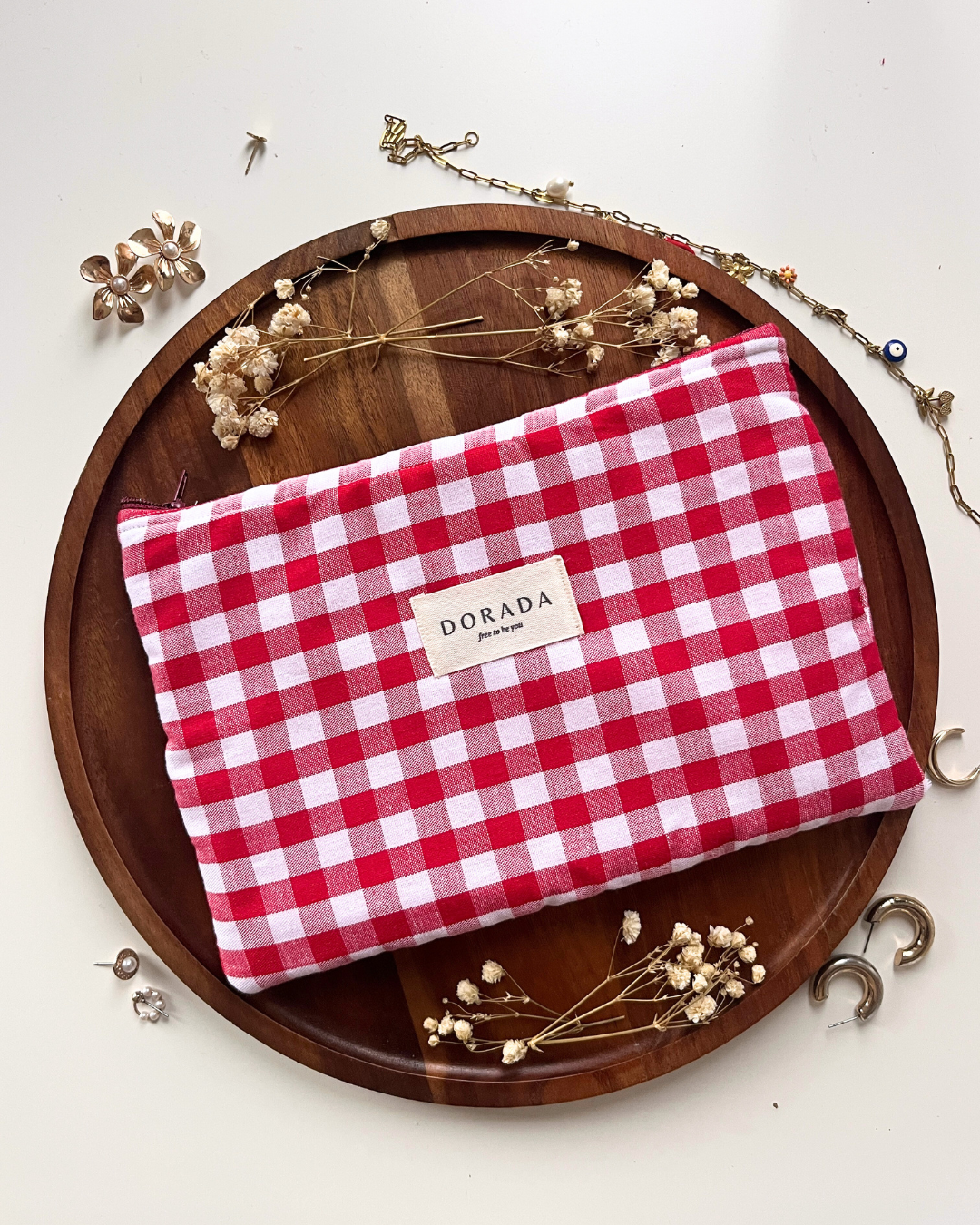 Ruby Gingham Pouch