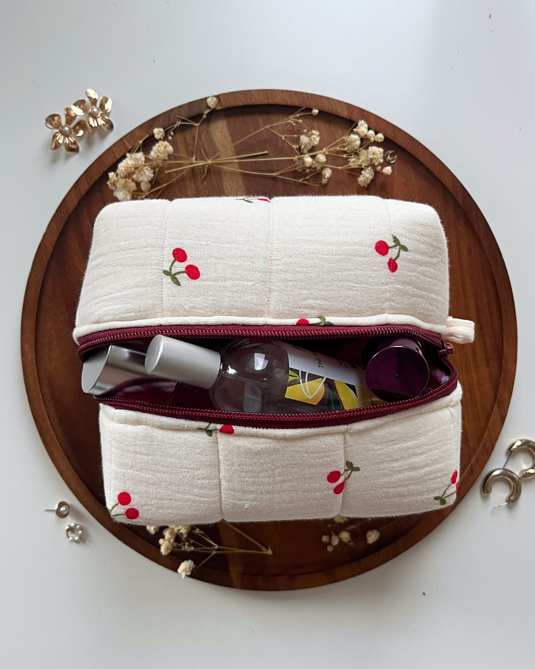 Cherry Picnic Makeup Bag