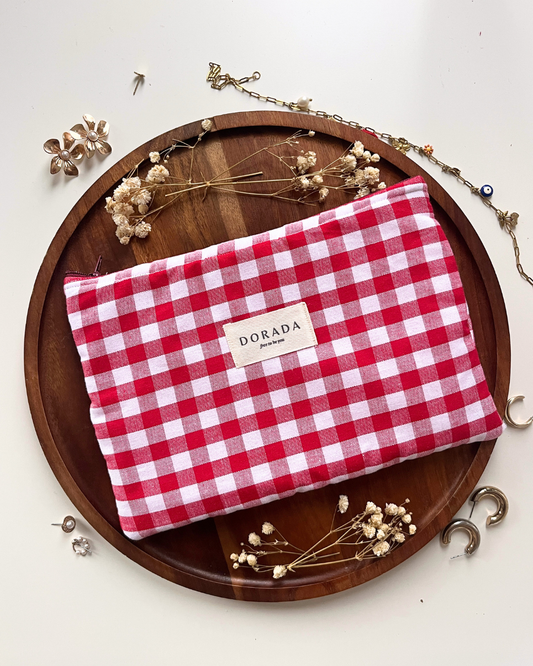 Ruby Gingham Pouch