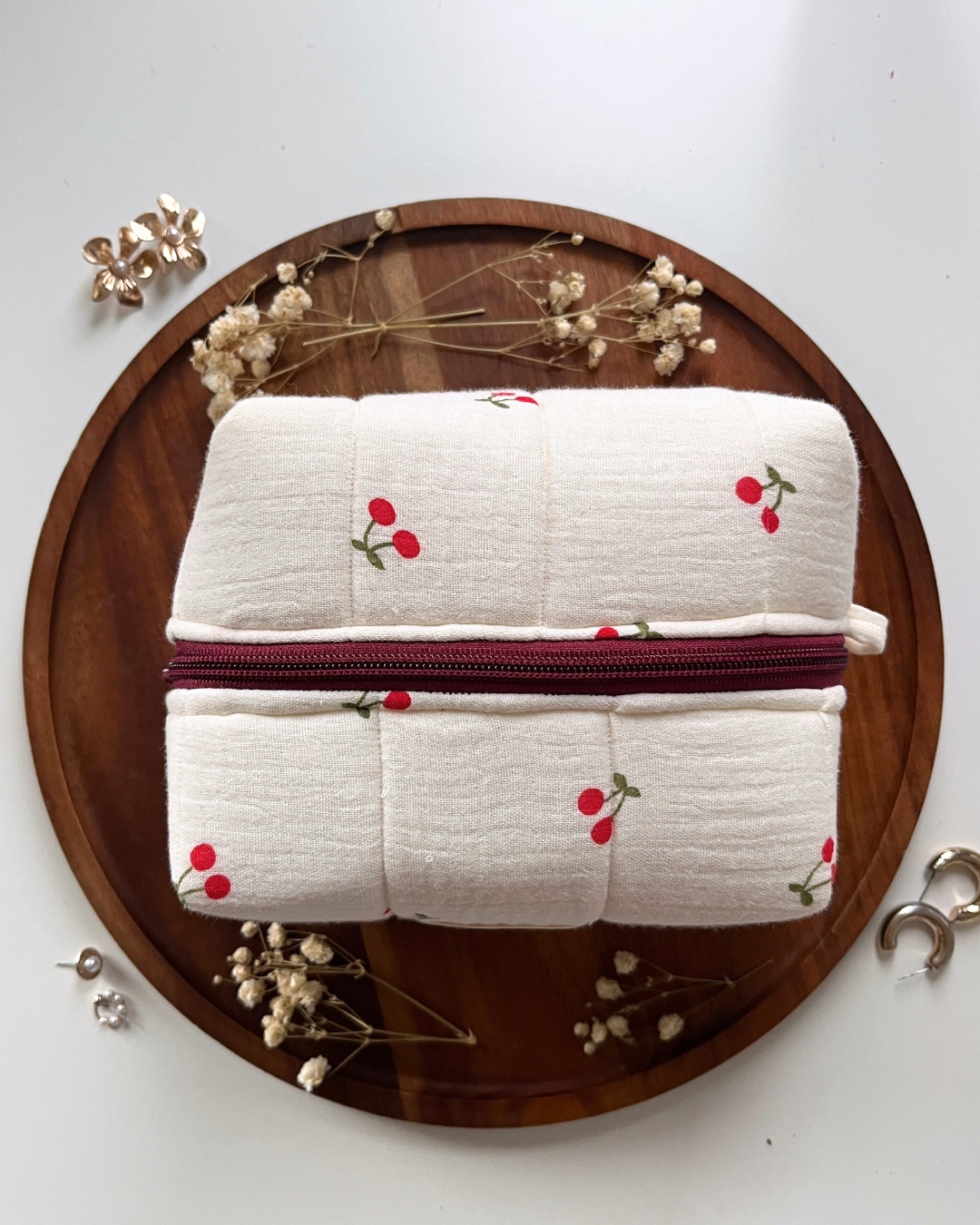 Cherry Picnic Makeup Bag